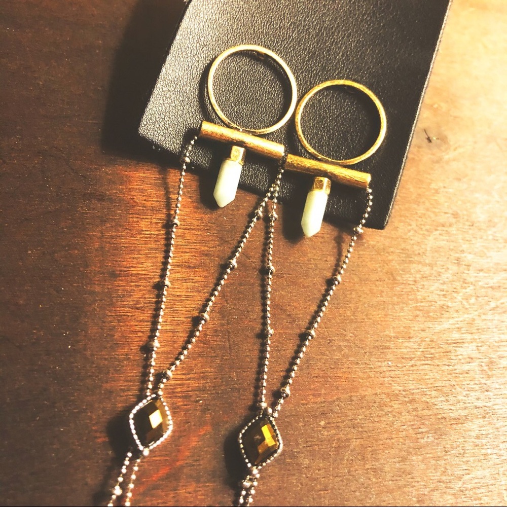 Free People Earrings Mixed Metals Geometric